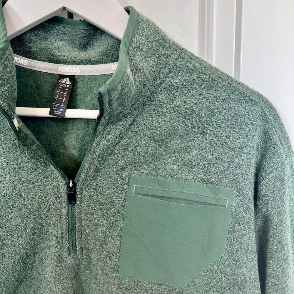 Adidas Men’s Golf 1/4 Zip Pullover, Size L, Green